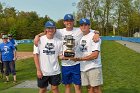 Baseball vs Babson  Wheaton College Baseball players celebrate their victory over Babson to win the NEWMAC Championship for the third year in a row. - (Photo by Keith Nordstrom) : Wheaton, baseball, NEWMAC